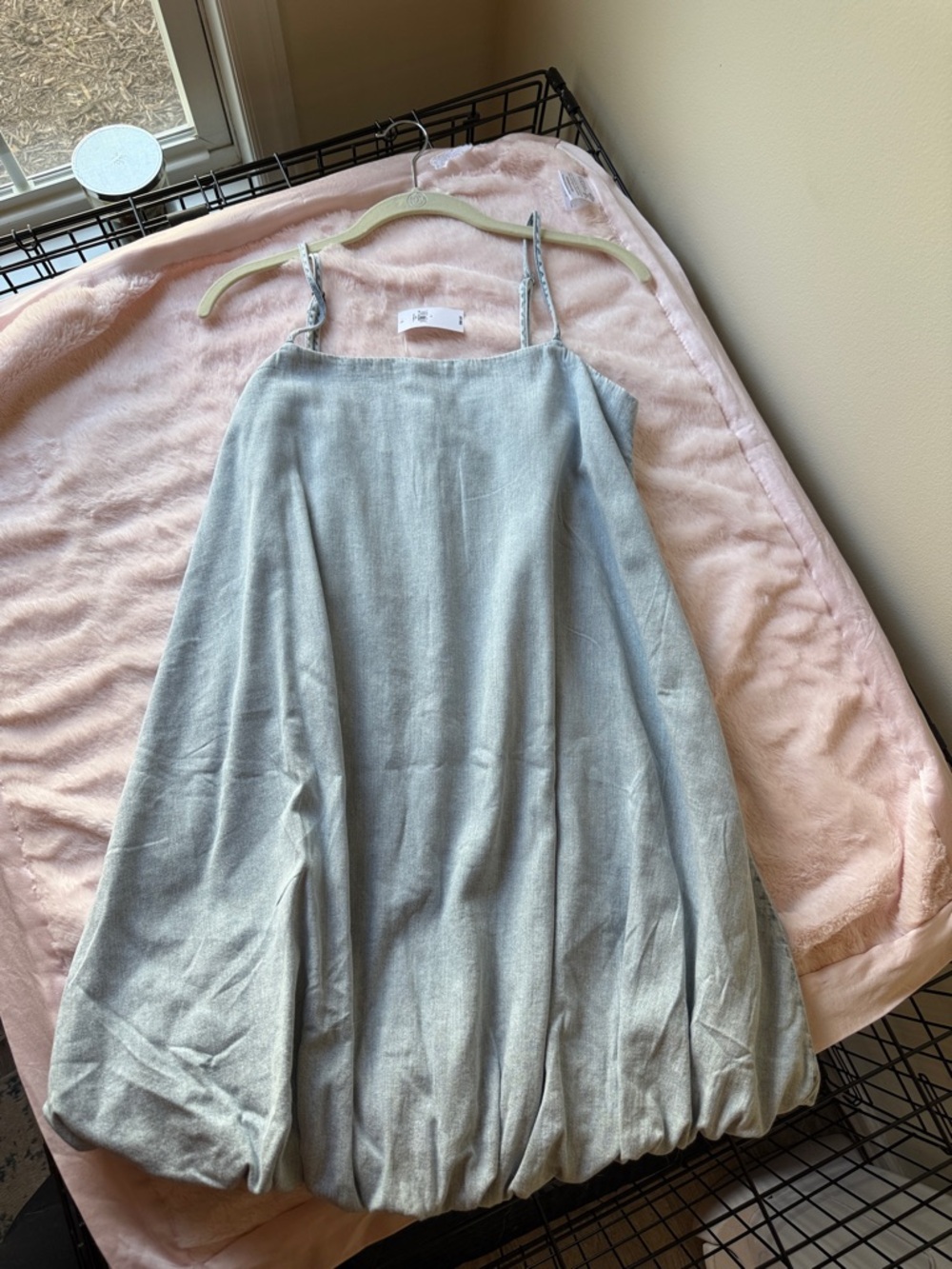 NWT Gap Light Blue Bubble Hem Spaghetti Strap Dress